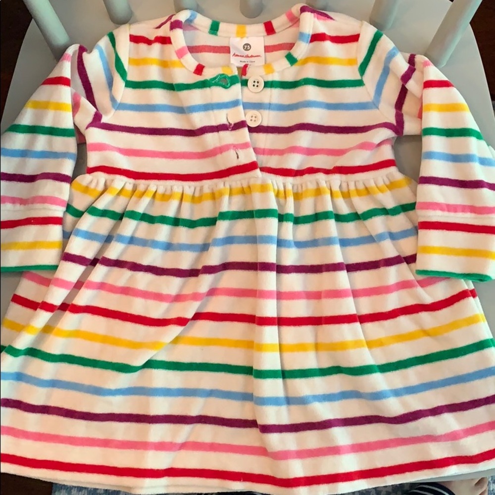 Hanna Andersson velour striped dress